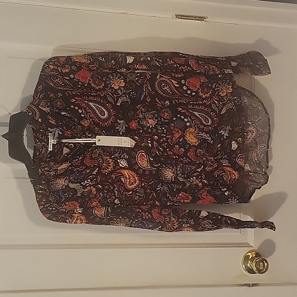 BLACK SWAN Devyn Colorful Jewel Tone Paisley Top NWT